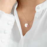 925 Silver Necklace Round Charm Jewelry Initial Birthstone Personalised