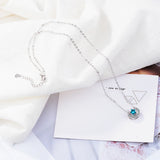 925 Silver Star Moon Pendant Necklace Sterling Silver Jewelry Chain Collar