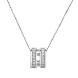 925 Silver Geometric Pipe Beads Necklace