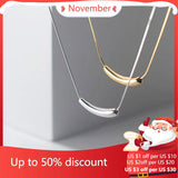 925 Silver Women's Geometric Pipe Pendant Beads Necklace