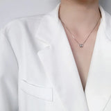 925 Silver Geometric Pipe Beads Necklace