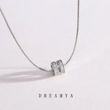 925 Silver Geometric Pipe Beads Necklace