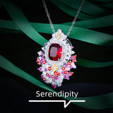 925 Silver Red Cubic Zirconia Vintage Necklace