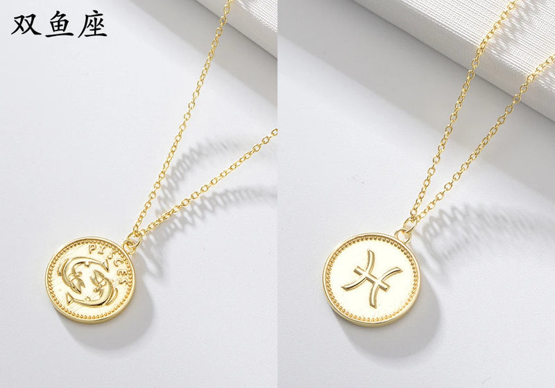 925 Silver Women's Zodiac Pendant Necklace Astrology Charm Jewelry