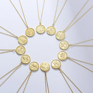 925 Silver Women's Zodiac Pendant Necklace Astrology Charm Jewelry