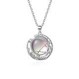 925 Silver Moonstone Pendant Necklace Chain Jewelry