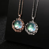 925 Silver Moonstone Pendant Necklace Chain Jewelry