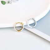 925 Silver Minimalist Enamel Hoop Earrings for Women