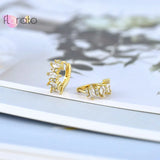 Bohemian Colorful Zircon Hoop Earrings 15mm Sterling Silver Needle