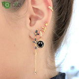 925 Silver Star Hoop Earrings Heart Jewelry
