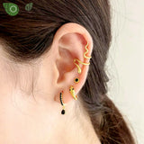 925 Silver Star Hoop Earrings Heart Jewelry