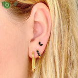 925 Silver Star Hoop Earrings Heart Jewelry