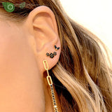 925 Silver Star Hoop Earrings Heart Jewelry