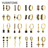 925 Silver Zircon Hoop Earrings Women