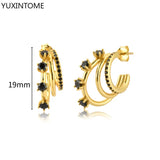 925 Silver Zircon Hoop Earrings Women