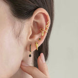925 Silver Zircon Hoop Earrings Women