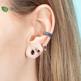 Crystal Heart Hoop Earrings, 925 Silver Needle, Women's Jewelry