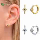 925 Sterling Silver Evil Eye Hoop Earrings for Women