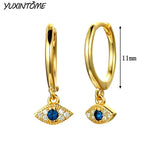 925 Silver Needle Evil Eye Hoop Earrings Eyes 18K Jewelry Gift