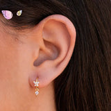 925 Silver Butterfly Zircon Hoop Earrings for Women