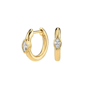 925 Silver CZ Circle Hoop Earrings for Women Punk Unisex