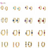 925 Silver CZ Circle Hoop Earrings for Women Punk Unisex