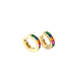 925 Silver Crystal Hoop Earrings 18K Jewelry