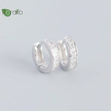 925 Silver Crystal Hoop Earrings 18K Jewelry