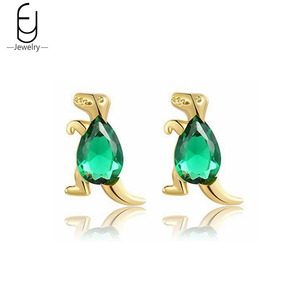 925 Silver Dino Stud Earrings for Girls