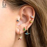 925 Silver Dino Stud Earrings for Girls