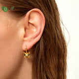 Colorful Butterfly Hoop Earrings for Women