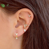 Colorful Butterfly Hoop Earrings for Women