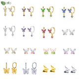 Colorful Butterfly Hoop Earrings for Women