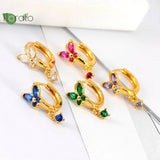 Colorful Butterfly Hoop Earrings for Women