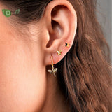 Colorful Butterfly Hoop Earrings for Women