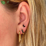 925 Silver Colorful CZ Crystal Hoop Earrings