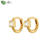 925 Silver Colorful CZ Small Hoop Earrings 10.5mm Women Jewelry Gift