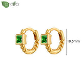 925 Silver Colorful CZ Small Hoop Earrings 10.5mm Women Jewelry Gift