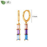 925 Silver Heart Crystal Hoop Earrings for Women Wedding