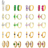 Colorful Crystal Hoop Earrings for Women Zircon Jewelry