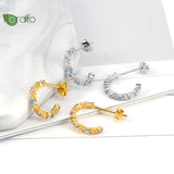Colorful Crystal Large Hoop Earrings for Women