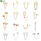 Colorful Crystal Tassel Hoop Earrings with 925 Silver Needle