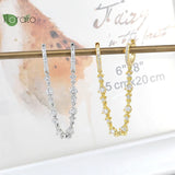 Colorful Crystal Tassel Hoop Earrings with 925 Silver Needle