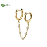 Colorful Crystal Tassel Hoop Earrings with 925 Silver Needle