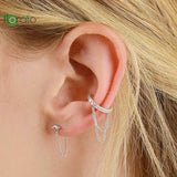 Colorful Crystal Tassel Hoop Earrings with 925 Silver Needle