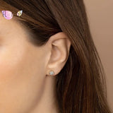 Colorful Crystal Tiny Stud Earrings 925 Sterling Silver