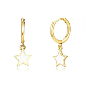 925 Silver Colorful Eamel Pendant Earrings for Women