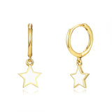 925 Silver Colorful Eamel Pendant Earrings for Women