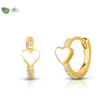 925 Silver Enamel Heart Earrings Pink Hoop Studs Women Jewelry