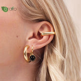 Colorful Enamel Smile Face Hoop Earrings for Women